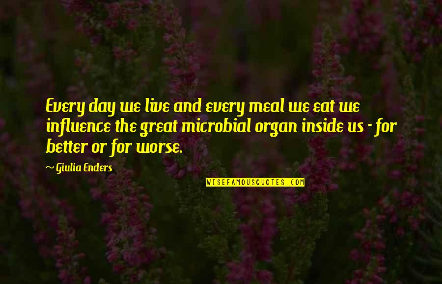 Gut Microbes Quotes By Giulia Enders: Every day we live and every meal we