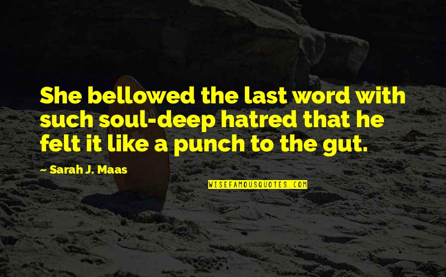 Gut Quotes By Sarah J. Maas: She bellowed the last word with such soul-deep