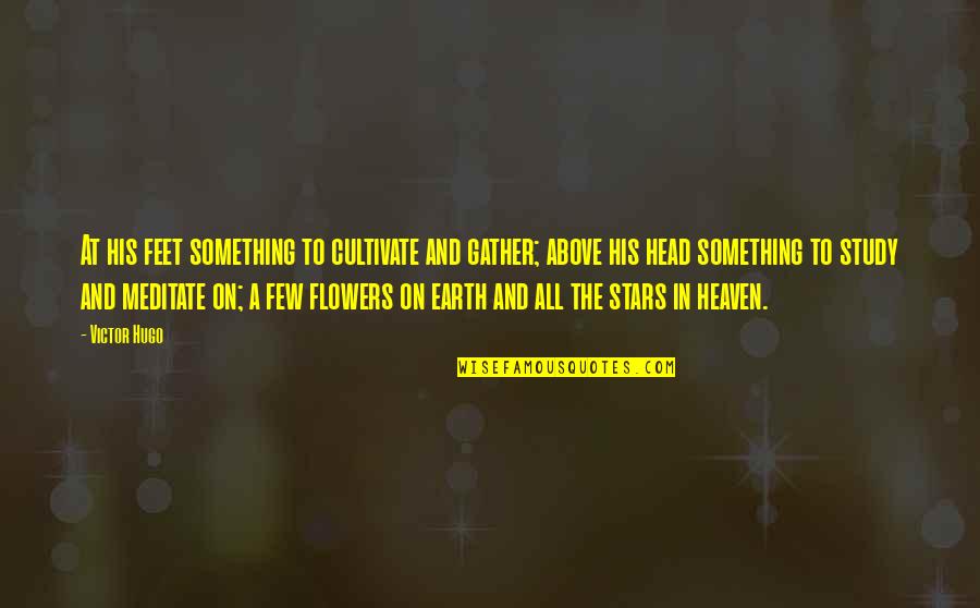 Gutenbergs Press Quotes By Victor Hugo: At his feet something to cultivate and gather;