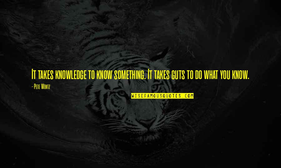 Guts Quotes By Pete Wentz: It takes knowledge to know something. It takes