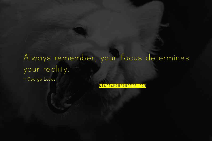 Gutshot Textile Quotes By George Lucas: Always remember, your focus determines your reality.