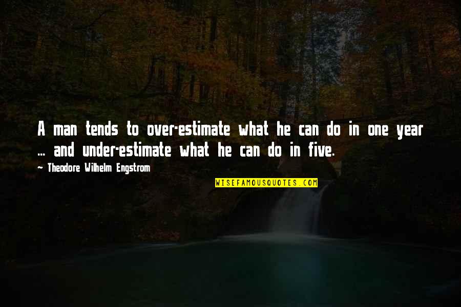 Guttermans Supply Quotes By Theodore Wilhelm Engstrom: A man tends to over-estimate what he can