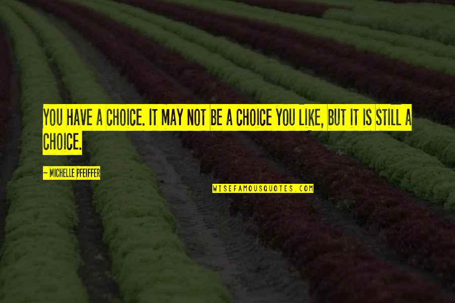 Gutwein Quality Quotes By Michelle Pfeiffer: You have a choice. It may not be