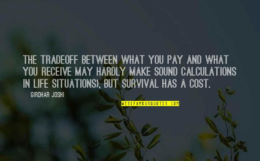 Guvennesriyyati Quotes By Girdhar Joshi: The tradeoff between what you pay and what Guvennesriyyati Quotes By Girdhar Joshi: The tradeoff between what you pay and what