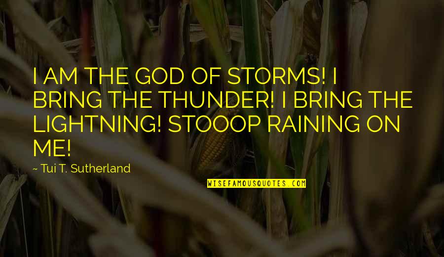 Guy Apron Quotes By Tui T. Sutherland: I AM THE GOD OF STORMS! I BRING