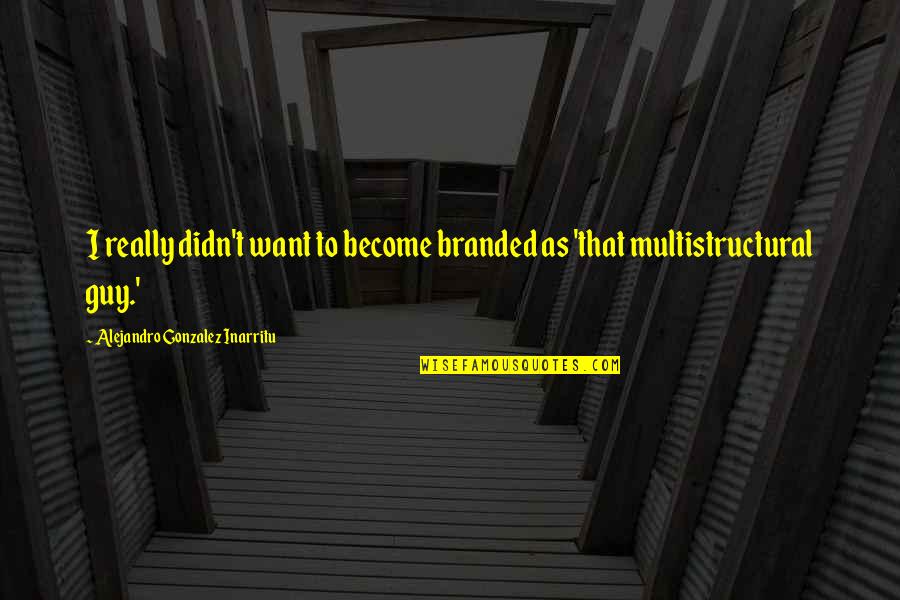Guy I Want Quotes By Alejandro Gonzalez Inarritu: I really didn't want to become branded as Guy I Want Quotes By Alejandro Gonzalez Inarritu: I really didn't want to become branded as