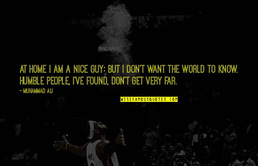 Guy I Want Quotes By Muhammad Ali: At home I am a nice guy: but