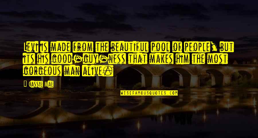 Guy Man Quotes By Cassie Mae: Levi is made from the beautiful pool of