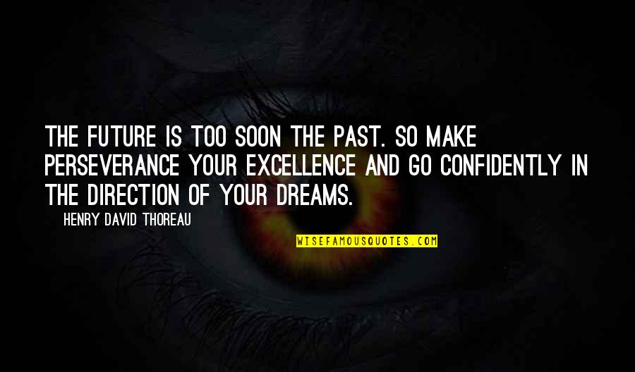 Guy Tumblr Quotes By Henry David Thoreau: The future is too soon the past. So