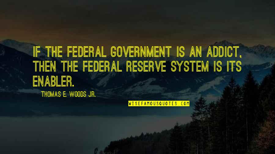 Guys And Their Bullshit Quotes By Thomas E. Woods Jr.: If the federal government is an addict, then Guys And Their Bullshit Quotes By Thomas E. Woods Jr.: If the federal government is an addict, then