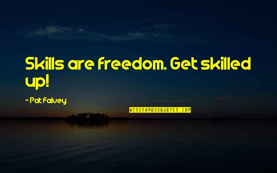 Guys Giving You Mixed Signals Quotes By Pat Falvey: Skills are freedom. Get skilled up!