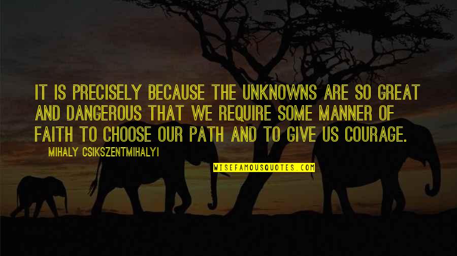 Guys In Camo Quotes By Mihaly Csikszentmihalyi: It is precisely because the unknowns are so