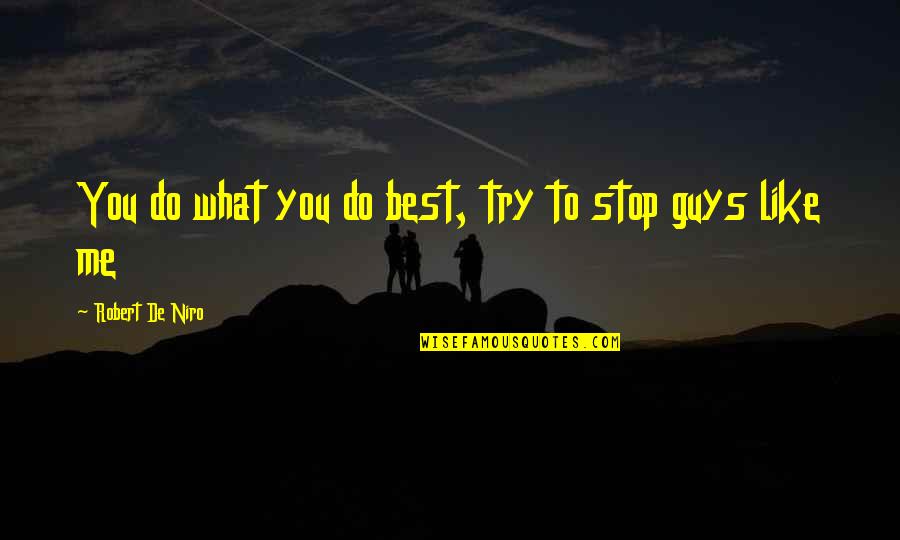 Guys Like You Quotes By Robert De Niro: You do what you do best, try to