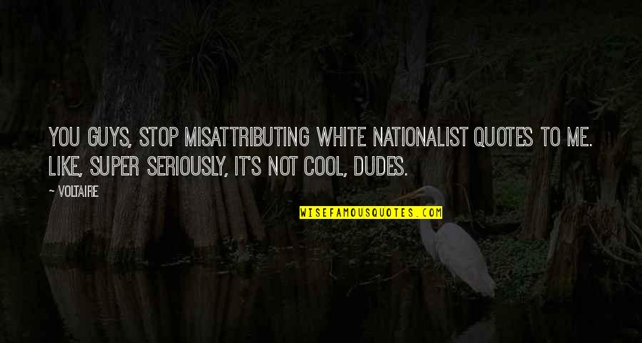 Guys Quotes And Quotes By Voltaire: You guys, stop misattributing white nationalist quotes to