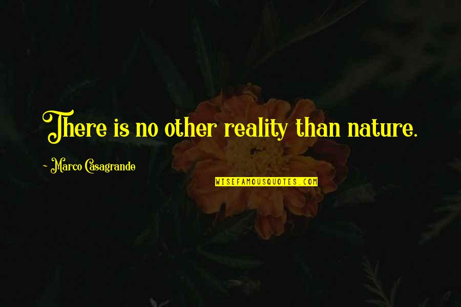 Guys Talking To Every Girl Quotes By Marco Casagrande: There is no other reality than nature.
