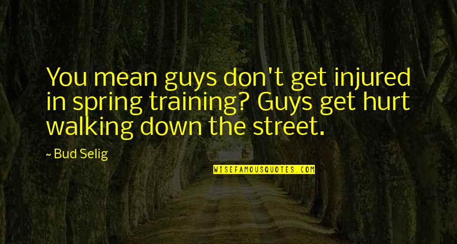 Guys That Hurt You Quotes By Bud Selig: You mean guys don't get injured in spring