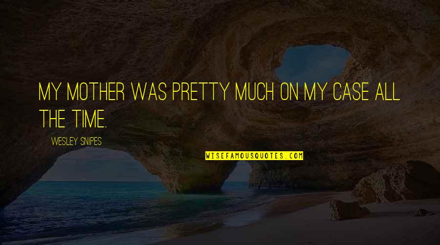 Guys Waiting For You Quotes By Wesley Snipes: My mother was pretty much on my case