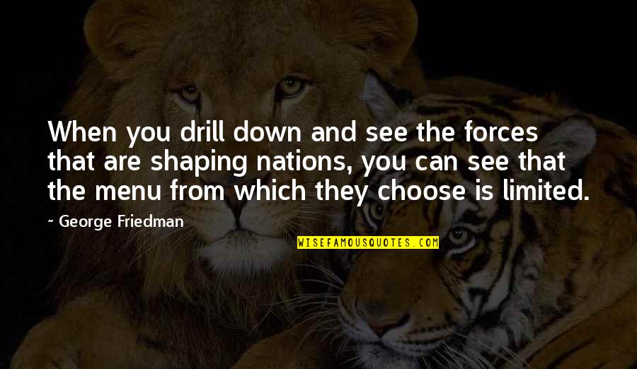 Guys Whats Google Quotes By George Friedman: When you drill down and see the forces