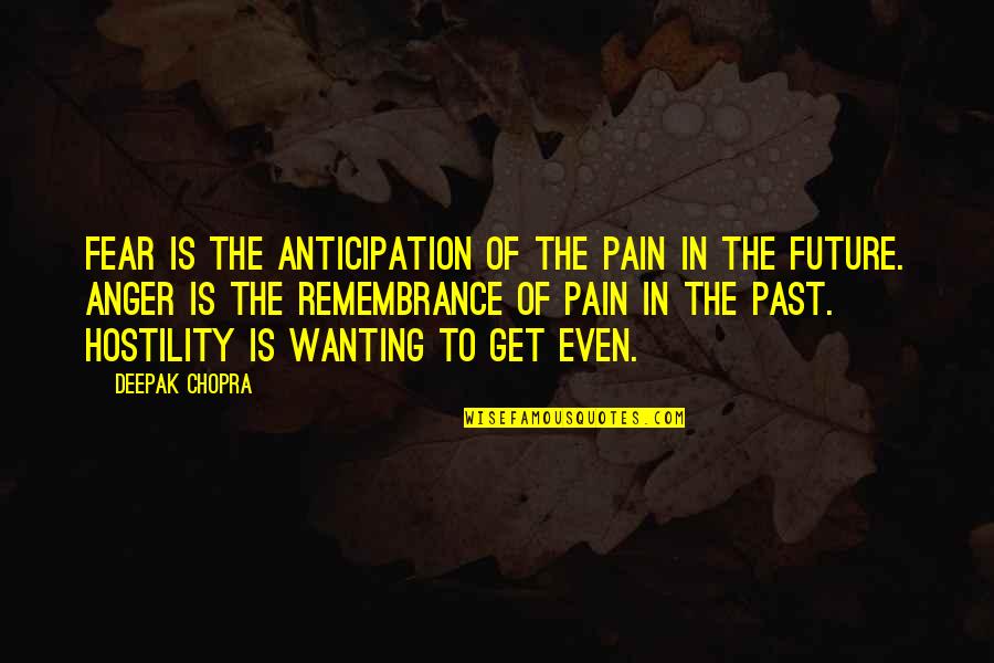 Guys Who Screw You Over Quotes By Deepak Chopra: Fear is the anticipation of the pain in