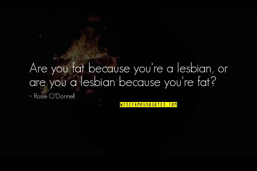 Guys You Miss Quotes By Rosie O'Donnell: Are you fat because you're a lesbian, or