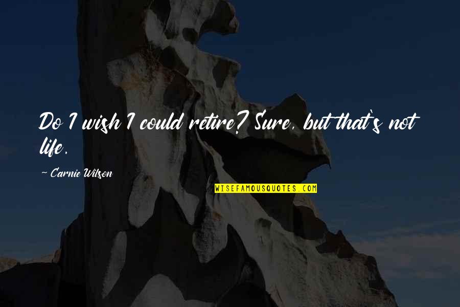 Guzerat Bovino Quotes By Carnie Wilson: Do I wish I could retire? Sure, but
