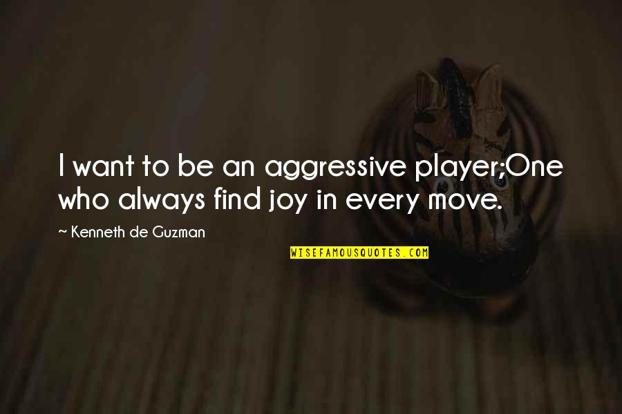 Guzman Quotes By Kenneth De Guzman: I want to be an aggressive player;One who Guzman Quotes By Kenneth De Guzman: I want to be an aggressive player;One who