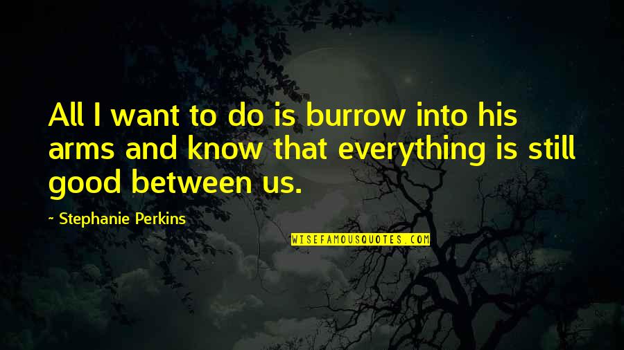 Gwalchmai Kingdoms Quotes By Stephanie Perkins: All I want to do is burrow into