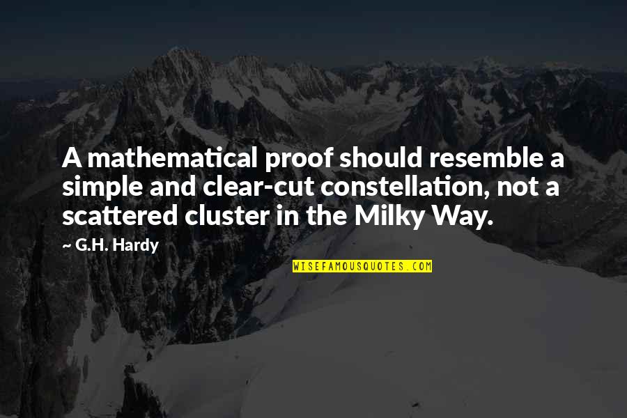 G'way Quotes By G.H. Hardy: A mathematical proof should resemble a simple and