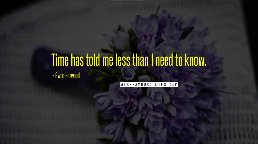 Gwen Harwood quotes: Time has told me less than I need to know.