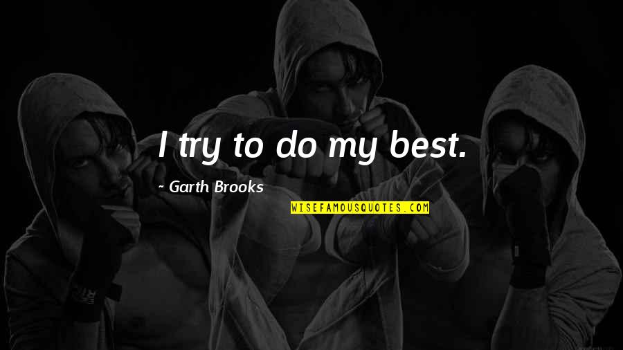 Gwens Nest Quotes By Garth Brooks: I try to do my best.