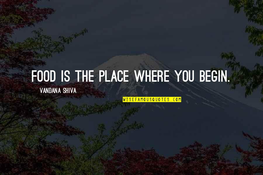 Gwyndaf Pritchard Quotes By Vandana Shiva: Food is the place where you begin. Gwyndaf Pritchard Quotes By Vandana Shiva: Food is the place where you begin.