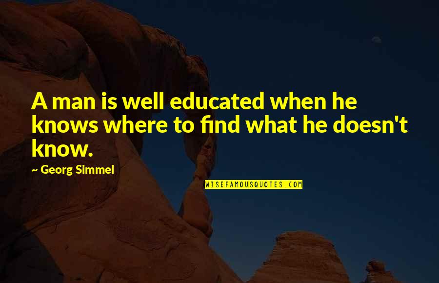 Gwynne Gilford Quotes By Georg Simmel: A man is well educated when he knows