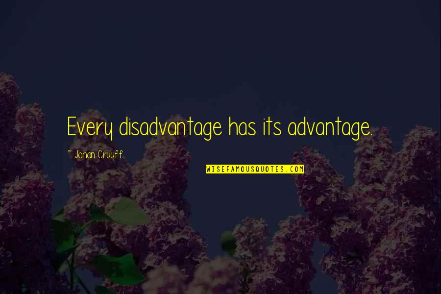 Gwyon Quotes By Johan Cruyff: Every disadvantage has its advantage. Gwyon Quotes By Johan Cruyff: Every disadvantage has its advantage.