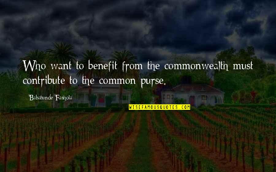 Gyllenborgsgatan Quotes By Babatunde Fashola: Who want to benefit from the commonwealth must Gyllenborgsgatan Quotes By Babatunde Fashola: Who want to benefit from the commonwealth must