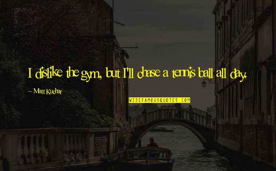 Gym Day Quotes By Matt Kuchar: I dislike the gym, but I'll chase a