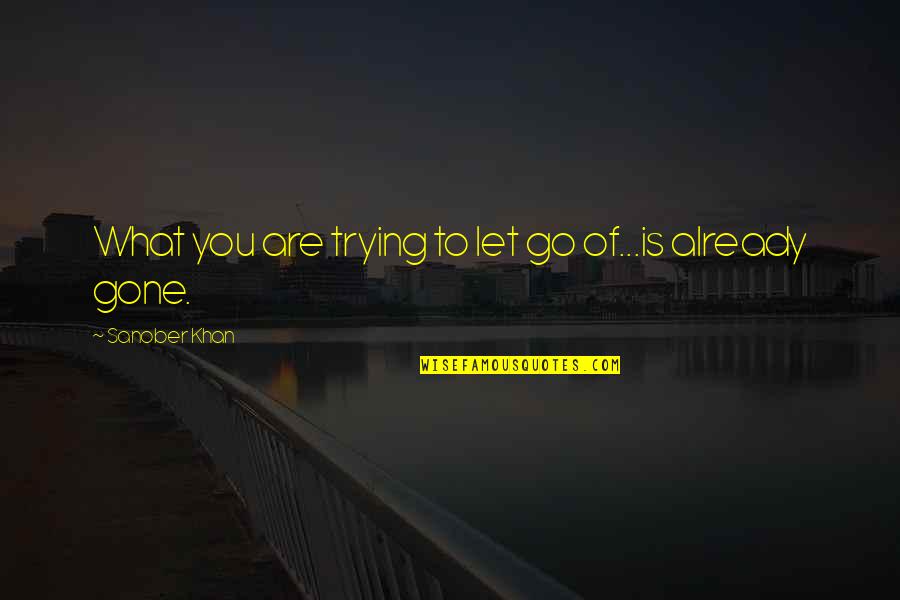 Gyorsanvedd Quotes By Sanober Khan: What you are trying to let go of...is