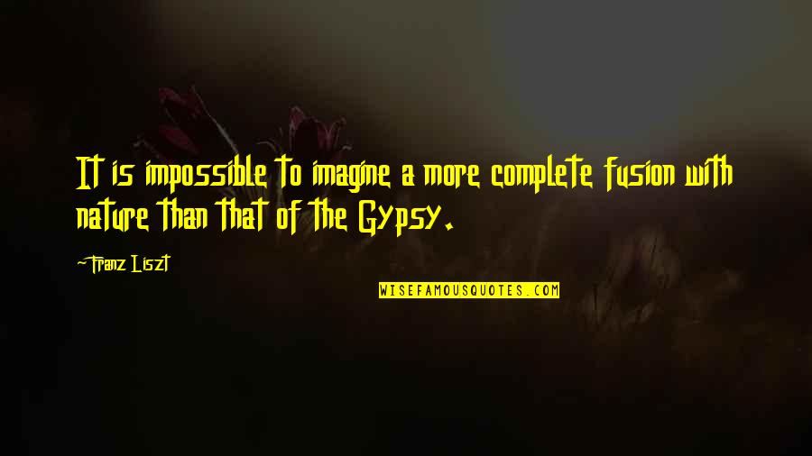 Gypsy Quotes By Franz Liszt: It is impossible to imagine a more complete
