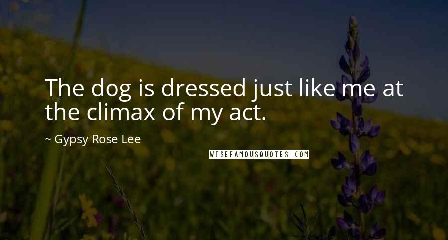 Gypsy Rose Lee quotes: The dog is dressed just like me at the climax of my act.