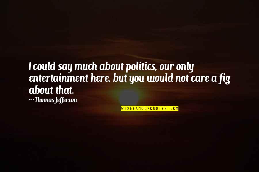 Gypsy Soule Quotes By Thomas Jefferson: I could say much about politics, our only