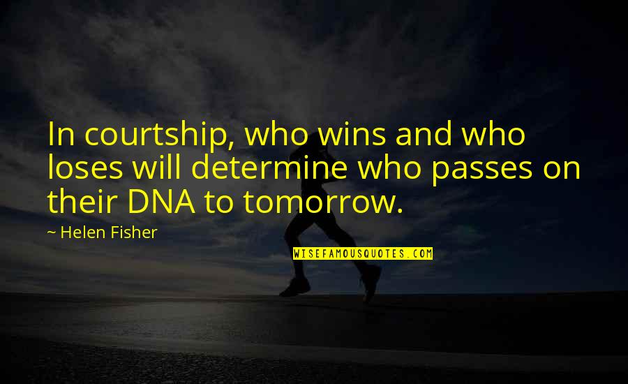 Gyvas Vanduo Quotes By Helen Fisher: In courtship, who wins and who loses will Gyvas Vanduo Quotes By Helen Fisher: In courtship, who wins and who loses will