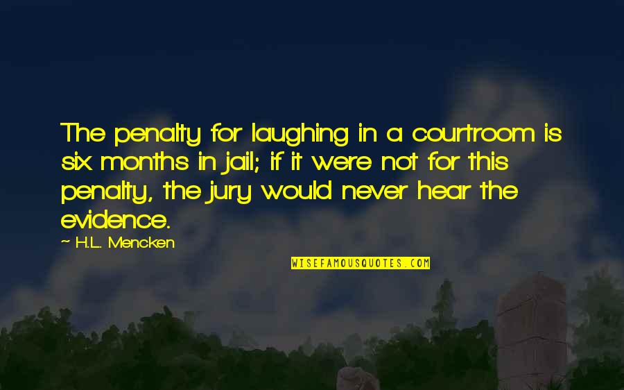 H.a.l. Quotes By H.L. Mencken: The penalty for laughing in a courtroom is