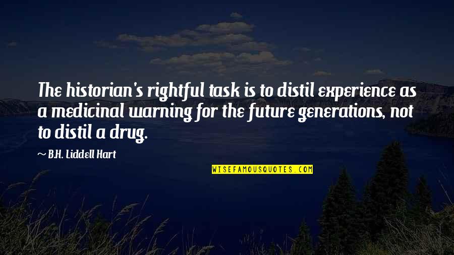 H.b.i.c Quotes By B.H. Liddell Hart: The historian's rightful task is to distil experience