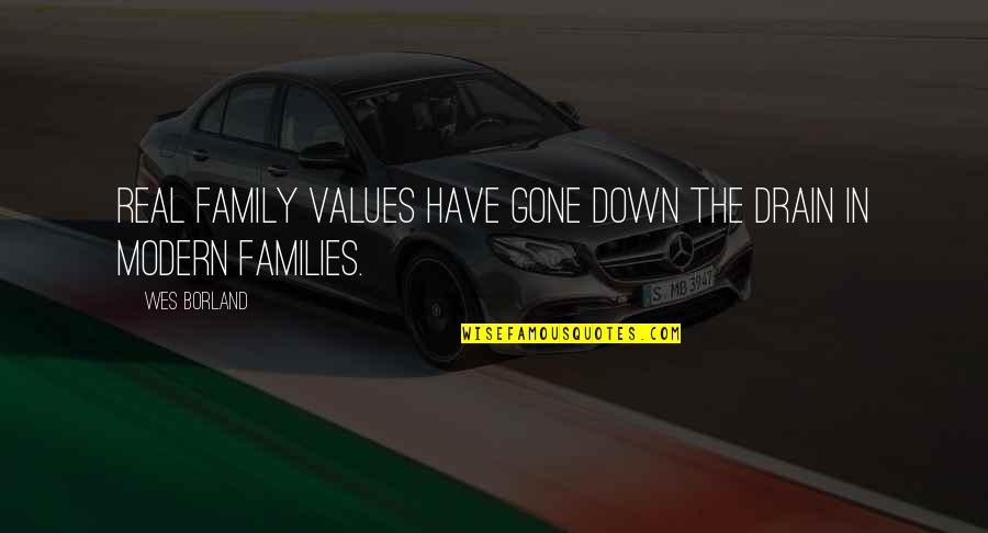 H Borland Quotes By Wes Borland: Real family values have gone down the drain