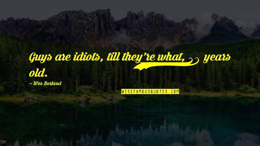 H Borland Quotes By Wes Borland: Guys are idiots, till they're what, 40 years H Borland Quotes By Wes Borland: Guys are idiots, till they're what, 40 years