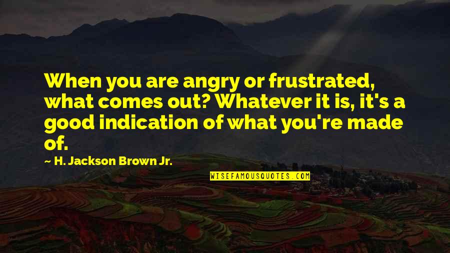 H. Brown Jackson Quotes By H. Jackson Brown Jr.: When you are angry or frustrated, what comes