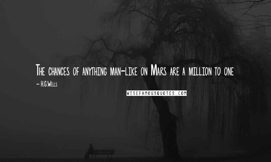 H.G.Wells quotes: The chances of anything man-like on Mars are a million to one
