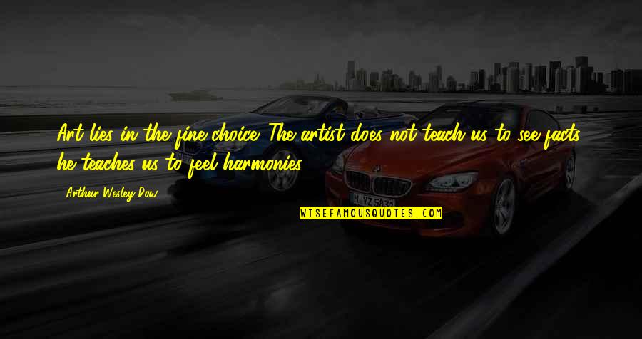 H H Dow Quotes By Arthur Wesley Dow: Art lies in the fine choice. The artist