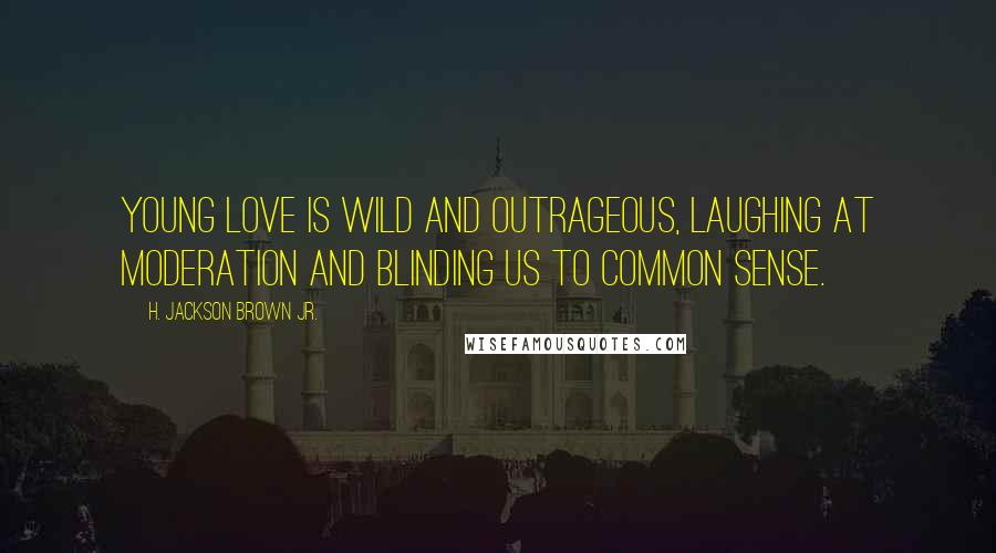 H. Jackson Brown Jr. quotes: Young love is wild and outrageous, laughing at moderation and blinding us to common sense.