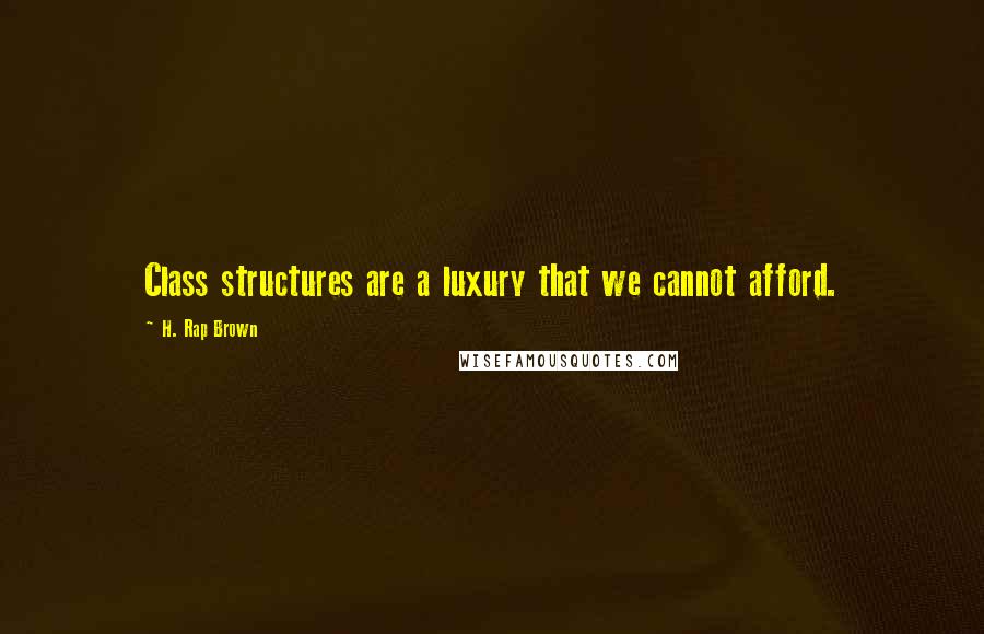 H. Rap Brown quotes: Class structures are a luxury that we cannot afford.