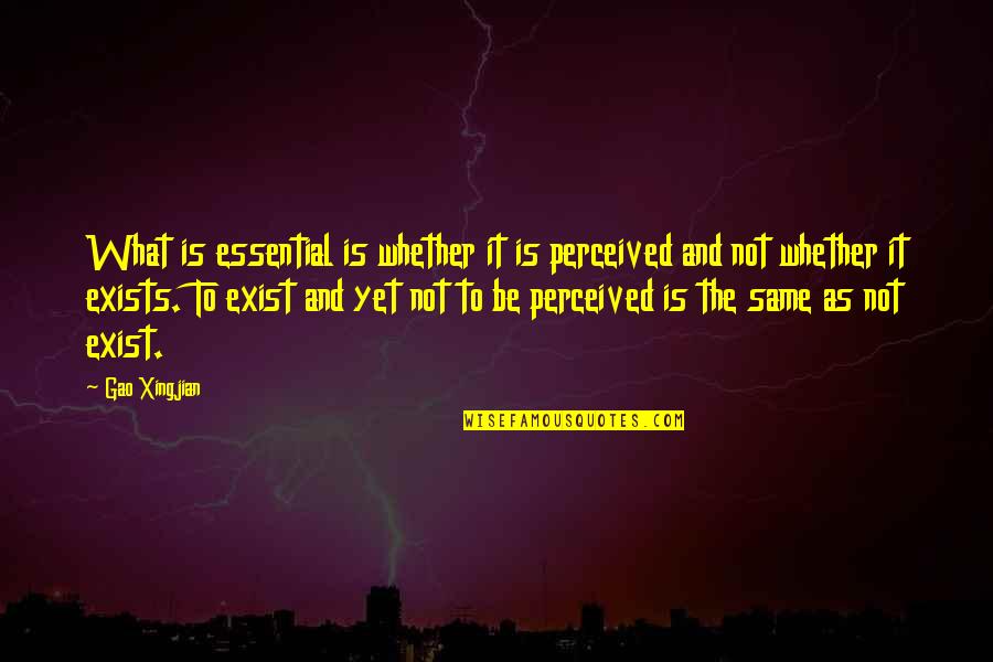 H Schen Quotes By Gao Xingjian: What is essential is whether it is perceived H Schen Quotes By Gao Xingjian: What is essential is whether it is perceived